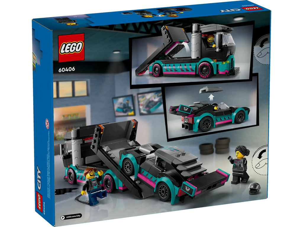 LEGO City 60406 Race Car and Car Carrier Truck