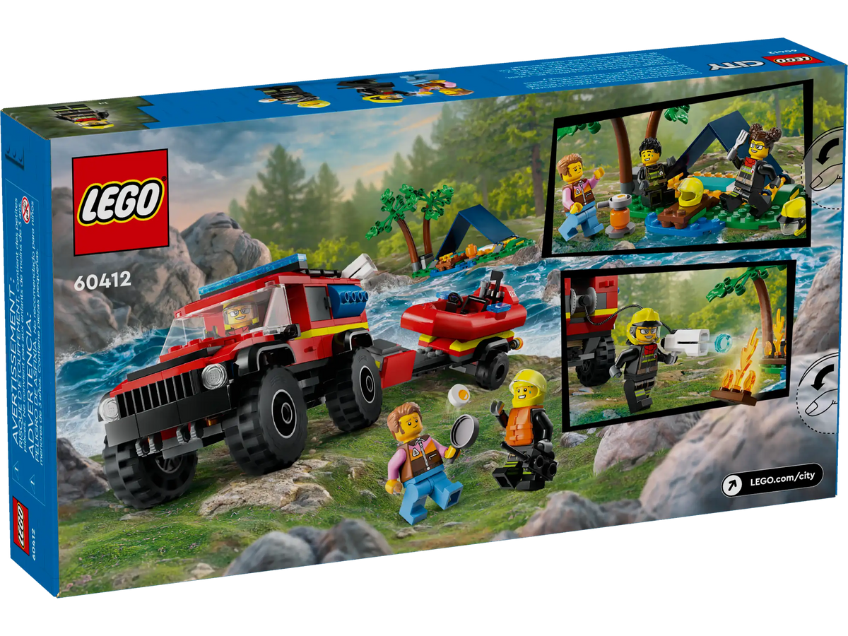 LEGO City 60412 4x4 Fire Truck with Rescue Boat