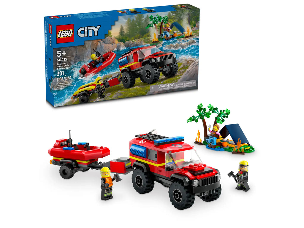 LEGO City 60412 4x4 Fire Truck with Rescue Boat