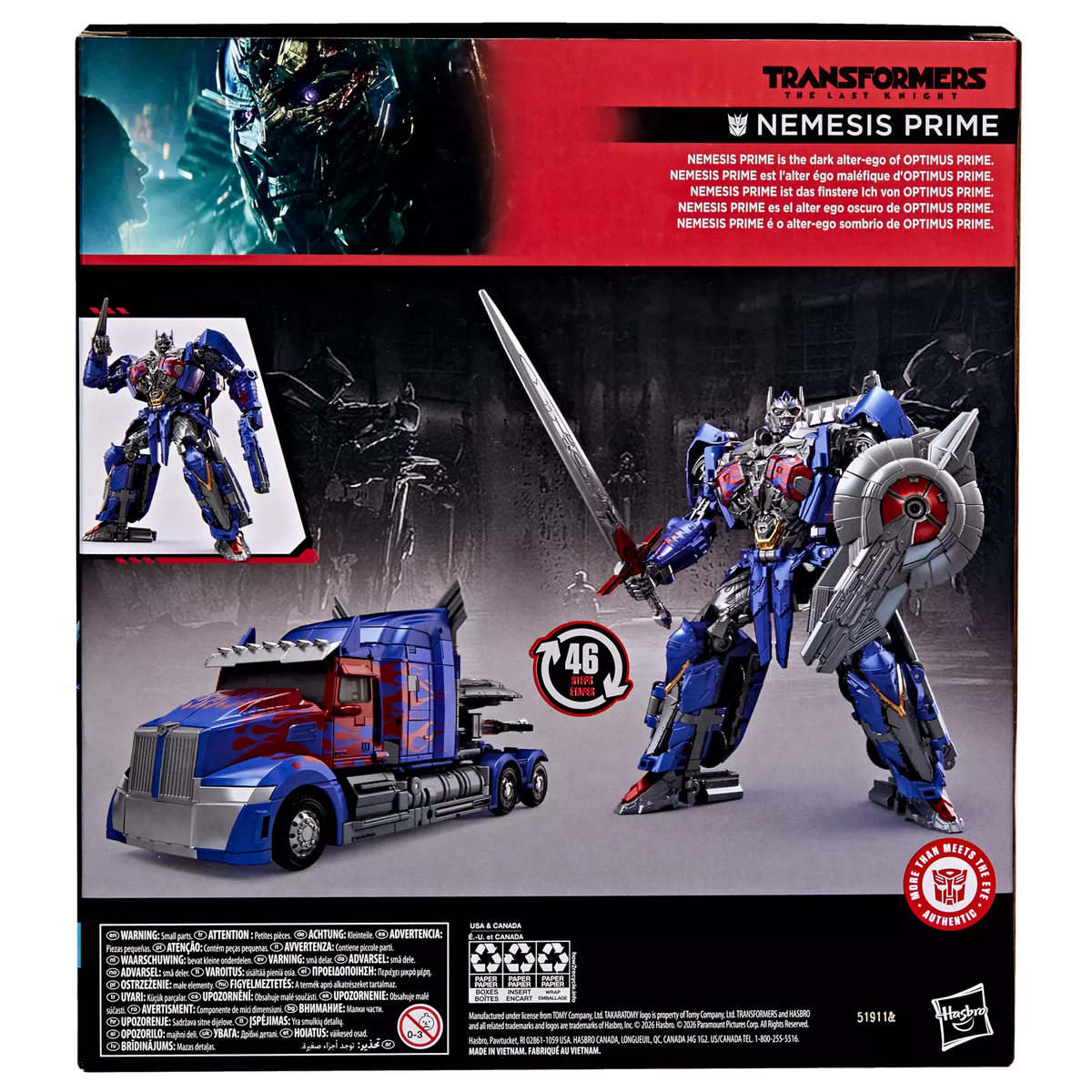 Transformers Studio Series The Last Knight Leader Class Nemesis Prime